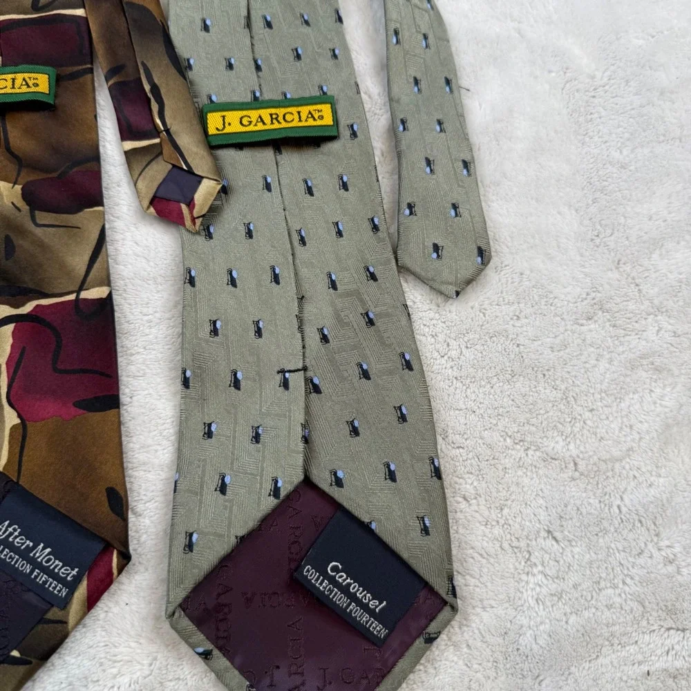 J Garcia Collection Lot of 4 Mens Ties Abstract‎ Pattern Silk Blend